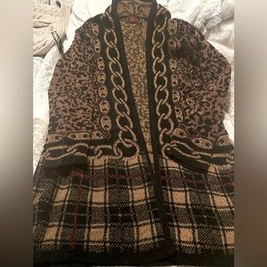 Vintage Chain and Leopard Print Cardigan